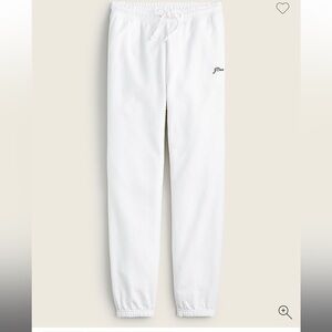 J Crew White University Terry Sweatpants with Logo Size Large NWT
